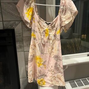 Forever 21 Floral Mini Dress - Pink and Yellow